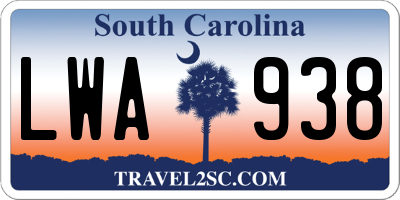 SC license plate LWA938