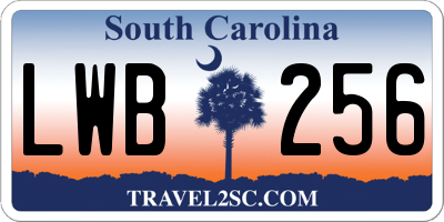 SC license plate LWB256