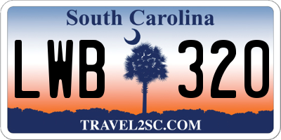 SC license plate LWB320