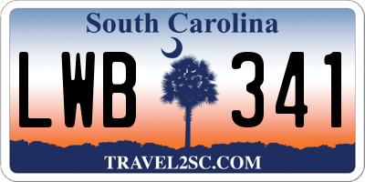 SC license plate LWB341