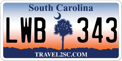 SC license plate LWB343