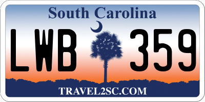 SC license plate LWB359