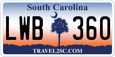 SC license plate LWB360