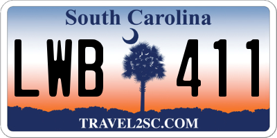 SC license plate LWB411