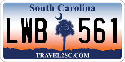 SC license plate LWB561