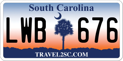 SC license plate LWB676