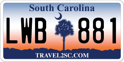 SC license plate LWB881
