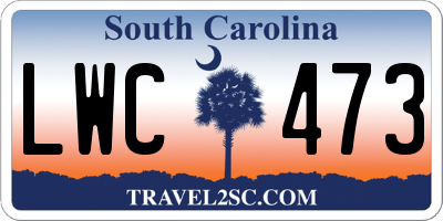 SC license plate LWC473