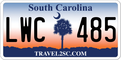 SC license plate LWC485