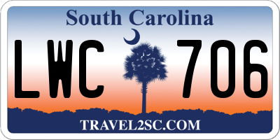 SC license plate LWC706