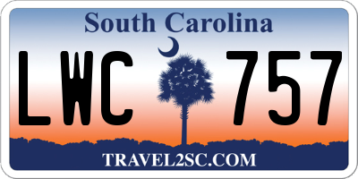 SC license plate LWC757