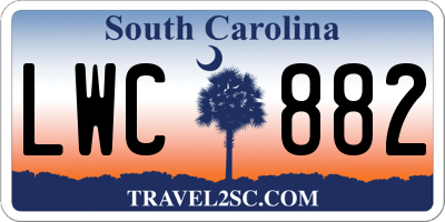 SC license plate LWC882