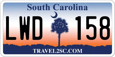 SC license plate LWD158