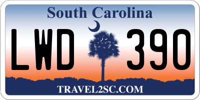SC license plate LWD390