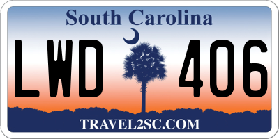 SC license plate LWD406