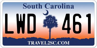 SC license plate LWD461