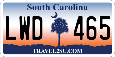 SC license plate LWD465