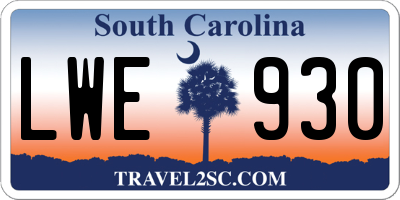 SC license plate LWE930