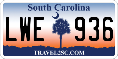 SC license plate LWE936
