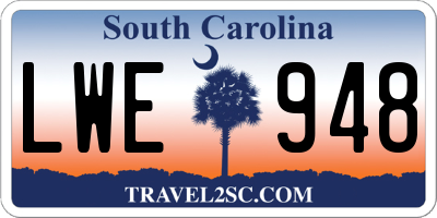 SC license plate LWE948