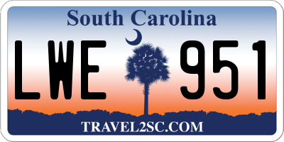 SC license plate LWE951