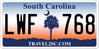 SC license plate LWF768