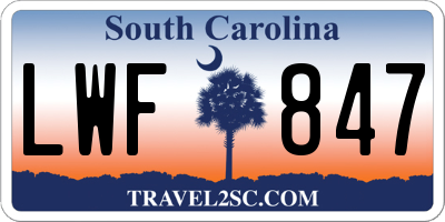 SC license plate LWF847