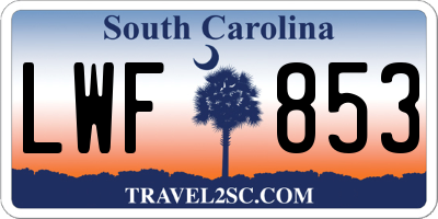 SC license plate LWF853