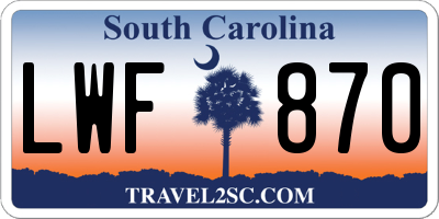 SC license plate LWF870