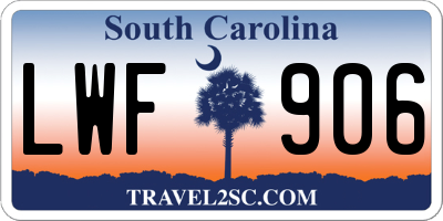 SC license plate LWF906