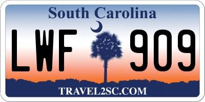 SC license plate LWF909