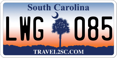 SC license plate LWG085