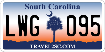 SC license plate LWG095