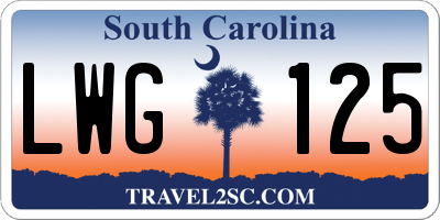 SC license plate LWG125