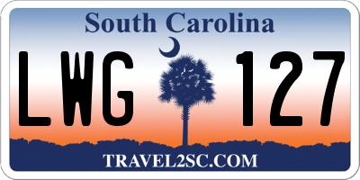 SC license plate LWG127