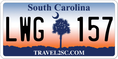 SC license plate LWG157