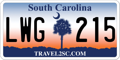 SC license plate LWG215