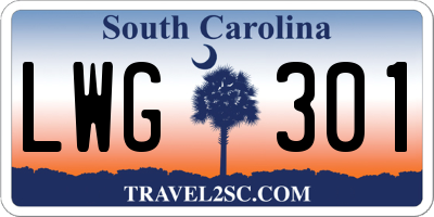 SC license plate LWG301