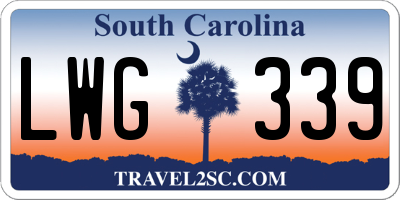 SC license plate LWG339