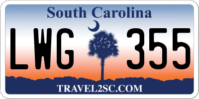 SC license plate LWG355