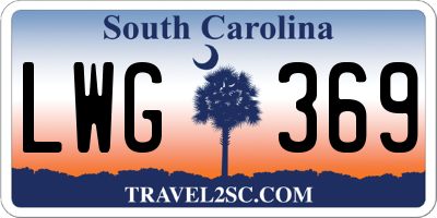 SC license plate LWG369