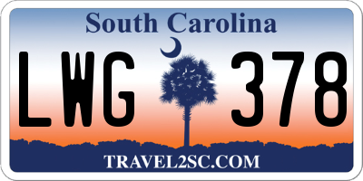 SC license plate LWG378
