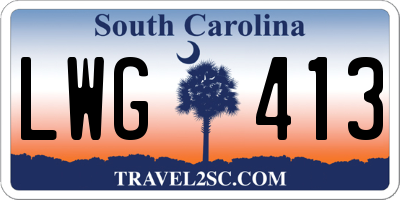 SC license plate LWG413