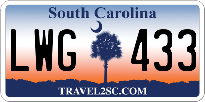 SC license plate LWG433