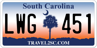 SC license plate LWG451