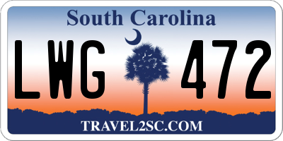 SC license plate LWG472