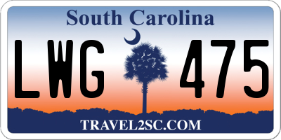 SC license plate LWG475