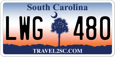 SC license plate LWG480