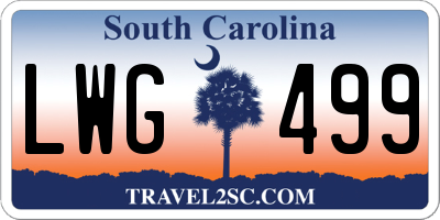SC license plate LWG499
