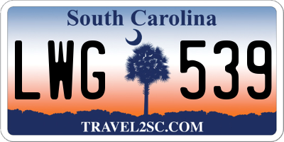 SC license plate LWG539